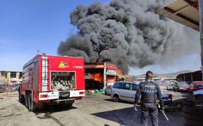 Fuego en un CAT de Puertollano