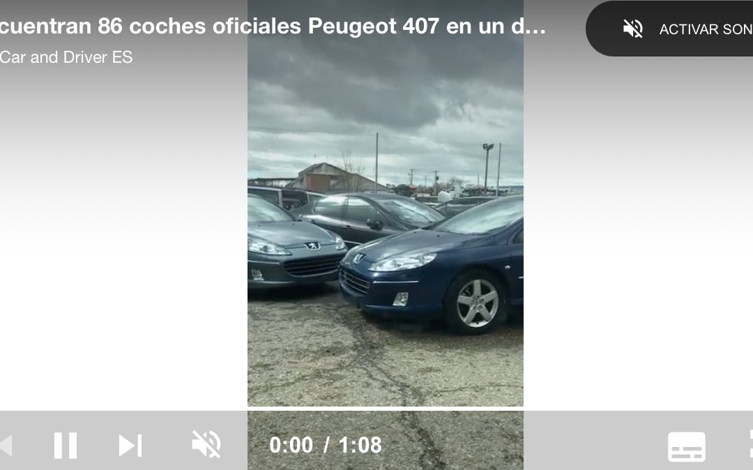 86 coches oficiales Peugeot 407 en un desguace: el vídeo se hace viral